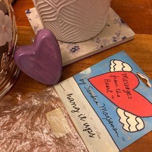 new ceramic purple heart hang up hook knob